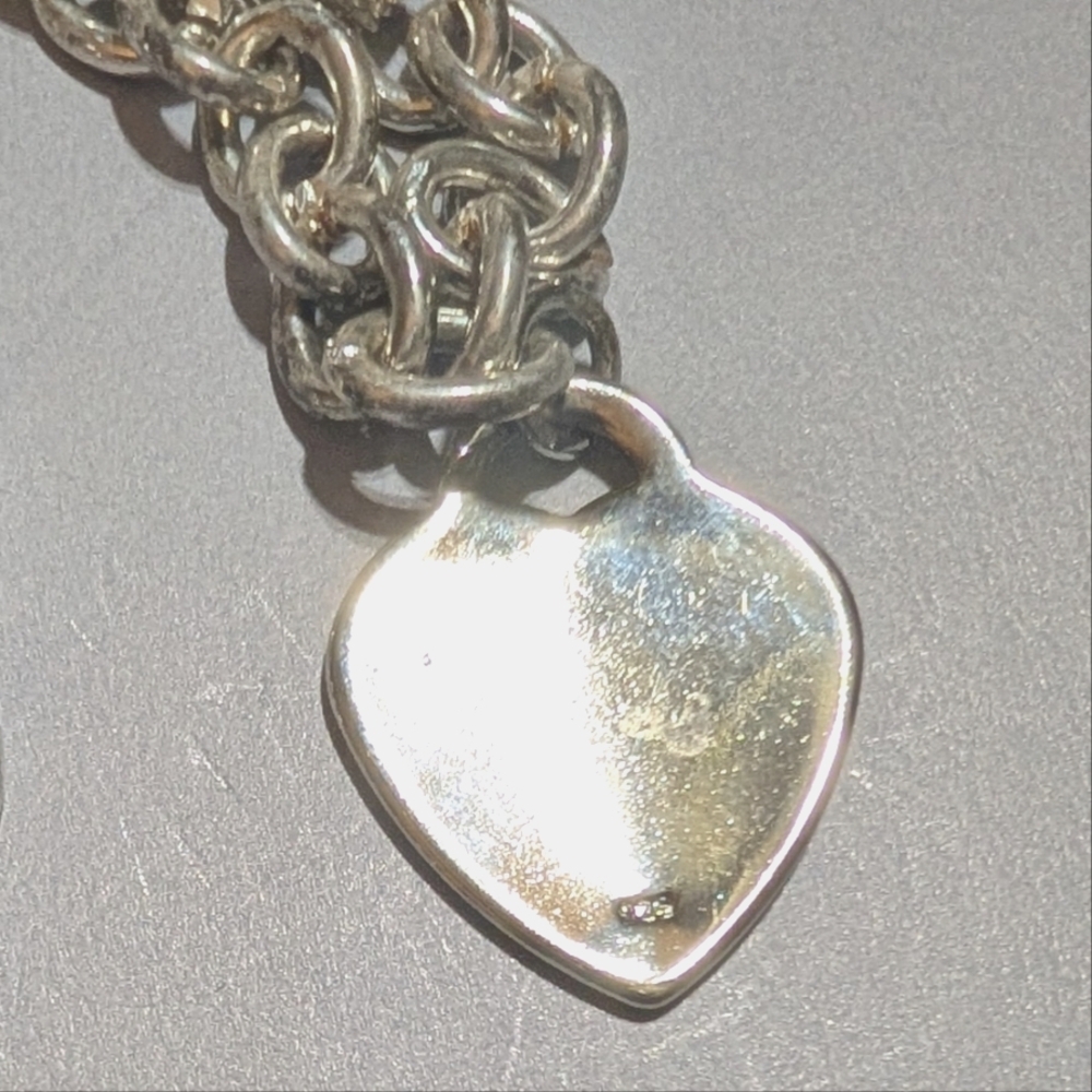 Chunky Sterling Heart Chain Necklace - Picture 3 of 5